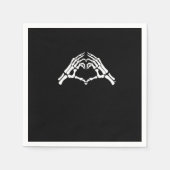 Skelet hart en handen teken servet (Voorkant)