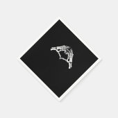 Skelet hart en handen teken servet (Hoek)