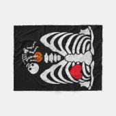 Skelet Hart Halloween Kostuums Door Fleece Deken (Voorkant (Horizontaal))
