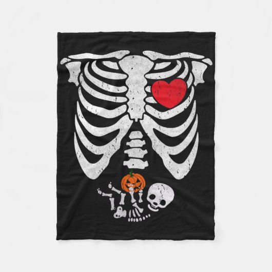Skelet Hart Halloween Kostuums Door Fleece Deken (Voorkant)