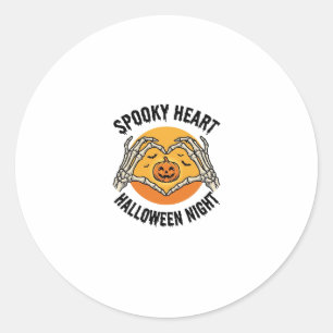 Skelet Hart Halloween Vintage Handen Design_1 Ronde Sticker