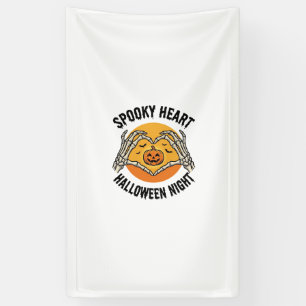 Skelet Hart Halloween Vintage Handen Ontwerp_1 Spandoek
