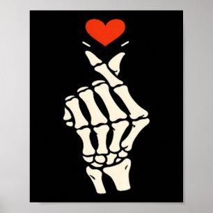 Skelet Hart Hand Halloween Valentijnsdag Meisje Vr Poster