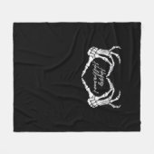 Skelet Hart Handen, Gelukkig Halloween Skelet, Ha Fleece Deken (Voorkant (Horizontaal))