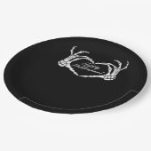 Skelet Hart Handen, Gelukkig Halloween Skelet, Ha Papieren Bordje (Gekanteld)