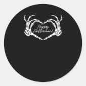 Skelet Hart Handen, Gelukkig Halloween Skelet, Ha Ronde Sticker (Voorkant)