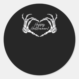 Skelet Hart Handen, Gelukkig Halloween Skelet, Ha Ronde Sticker