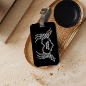 Skelet Hart Handen Gepersonaliseerd Bagagelabel