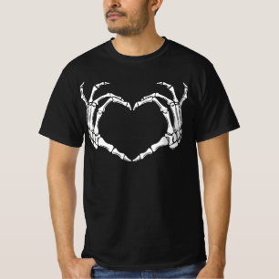 Skelet hart handen, gotische liefde kunst, spookac t-shirt