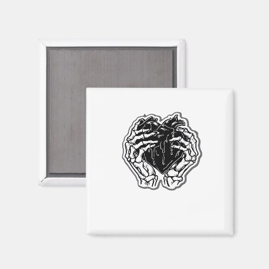 Skelet hart handen grappig magneet (Voorkant / Achterkant)