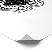 Skelet hart handen grappig poster (Hoek)