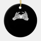 Skelet Hart Handen - Licht Keramisch Ornament (Voorkant)