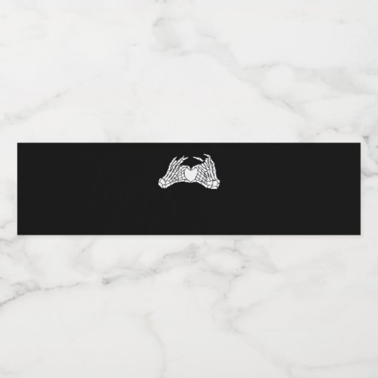 Skelet Hart Handen - Licht Waterfles Etiket (Enkel label)