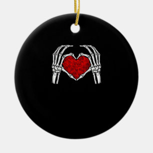Skelet Hart Handen Teken Valentijnsdag Schattige H Keramisch Ornament
