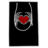Skelet Hart Handen Teken Valentijnsdag Schattige H Medium Cadeauzakje (Voorkant)