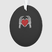 Skelet Hart Handen Teken Valentijnsdag Schattige H Ornament (voorkant)
