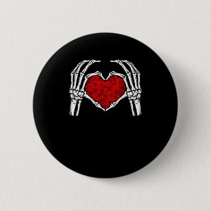 Skelet Hart Handen Teken Valentijnsdag Schattige H Ronde Button 5,7 Cm