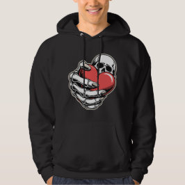 Skelet Hart Hoodie – Donkere Kunst Design
