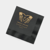 Skelet Hart Monogram Gothic Halloween Bruiloft Folie Servetten (Links)