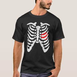 Skelet Hart Ribbenkast X-Ray Volwassenen Kinderen T-shirt