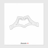 Skelet Hart Sticker (Vel)