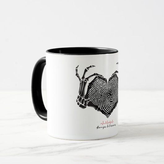 Skelet Hart Teken Mok (Voorkant links)