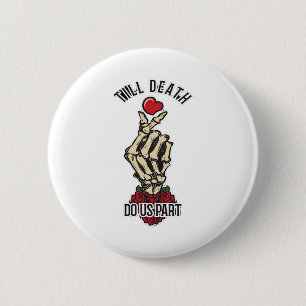 Skelet Hart Tot De Dood Doet Ons Uit Ronde Button 5,7 Cm