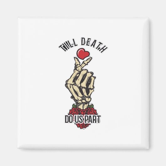 Skelet Hart Tot de Dood Ons Scheidt Magneet (Voorkant)