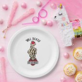 Skelet Hart Tot de Dood Ons Scheidt Papieren Bordje (Feest)