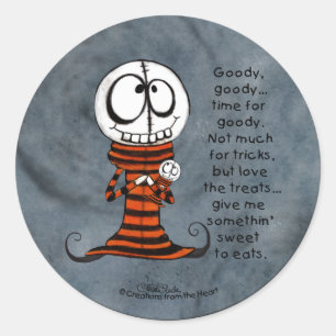 Skelet Head-Goody Ronde Sticker