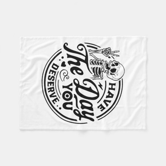  skelet hebben de dag dat je vrede verdient va fleece deken (Voorkant (Horizontaal))