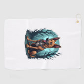 Skelet Herdershond Golfhanddoek (Horizontaal)