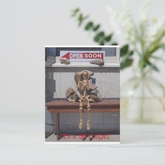 Skelet - Het is een droge hitte Briefkaart (Staand voorkant)