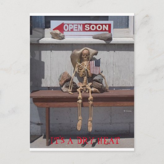 Skelet - Het is een droge hitte Briefkaart (Voorkant)