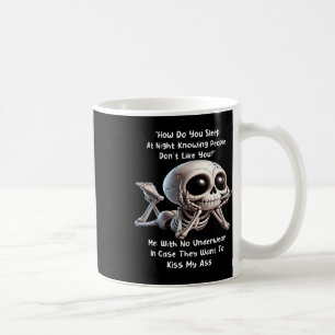 Skelet Hoe slaap je 's nachts terwijl je weet dat Koffiemok