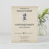 Skelet Hoed Das Vintage Halloween Kaart (Staand voorkant)