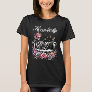 Skelet Homebody Lezen op bank Gothic Anti SoC T-shirt