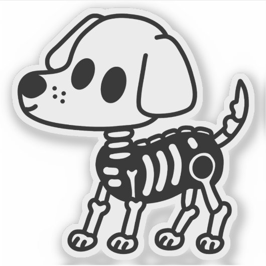 Skelet hondendoedel sticker (Voorkant)