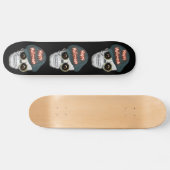 Skelet Hoofd Skateboard Gelukkig Halloween (Horizontaal)