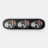 Skelet Hoofd Skateboard Gelukkig Halloween (Horizontaal)
