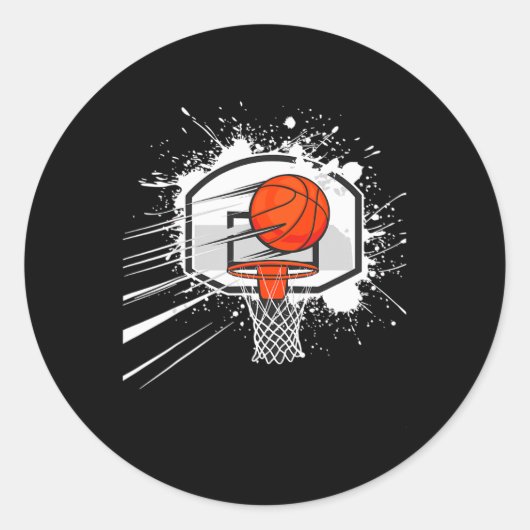 Skelet Hoop  Ronde Sticker (Voorkant)