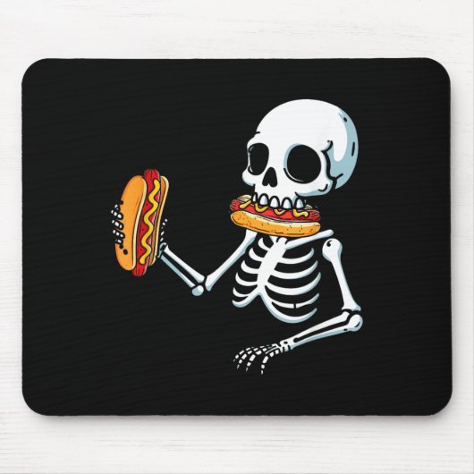 Skelet Hotdog Halloween Muismat (Voorkant)