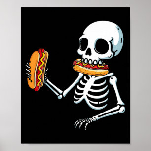Skelet Hotdog Halloween Poster