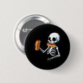 Skelet Hotdog Halloween Ronde Button 5,7 Cm (Voorkant /achterkant)
