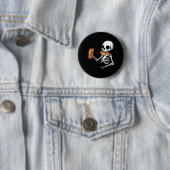 Skelet Hotdog Halloween Ronde Button 5,7 Cm (In situ)