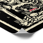 Skelet Hugs Franse Bulldog Halloween Hondenliefheb Poster (Hoek)