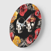 Skelet Huid Rood Gele Herfst Floral Grote Klok (Hoek)