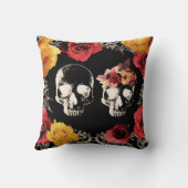 Skelet Huid Rood Gele Herfst Florenz Sierkussen (Achterkant)