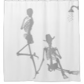 Skelet Humor Shower Funny Cowboy Silhouetbad Douchegordijn (Voorkant)