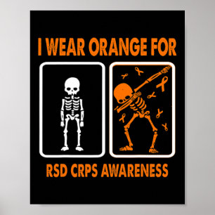 Skelet I Draag Sinaasappel voor RSD CRPS Awareness Poster